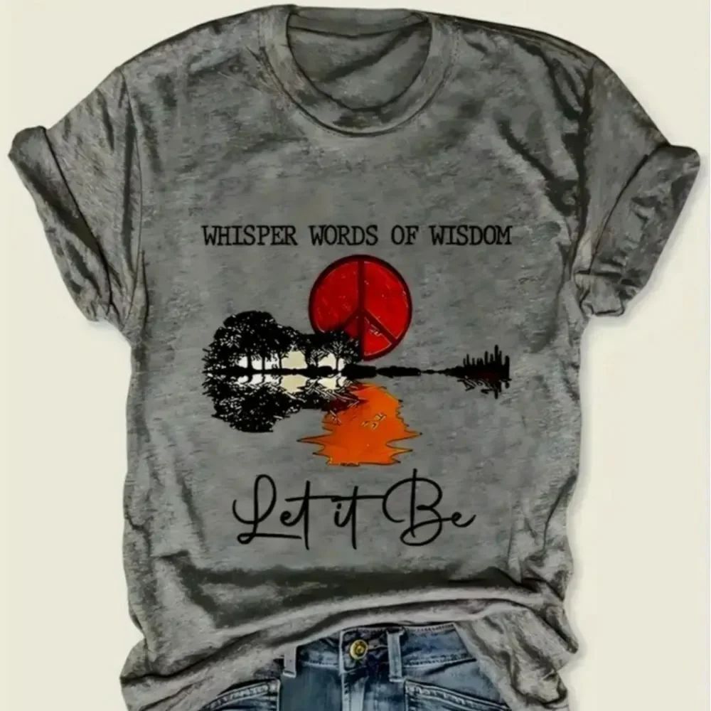 SOLOW Gray Let It Be Graphic Tee - Picture 4 of 5